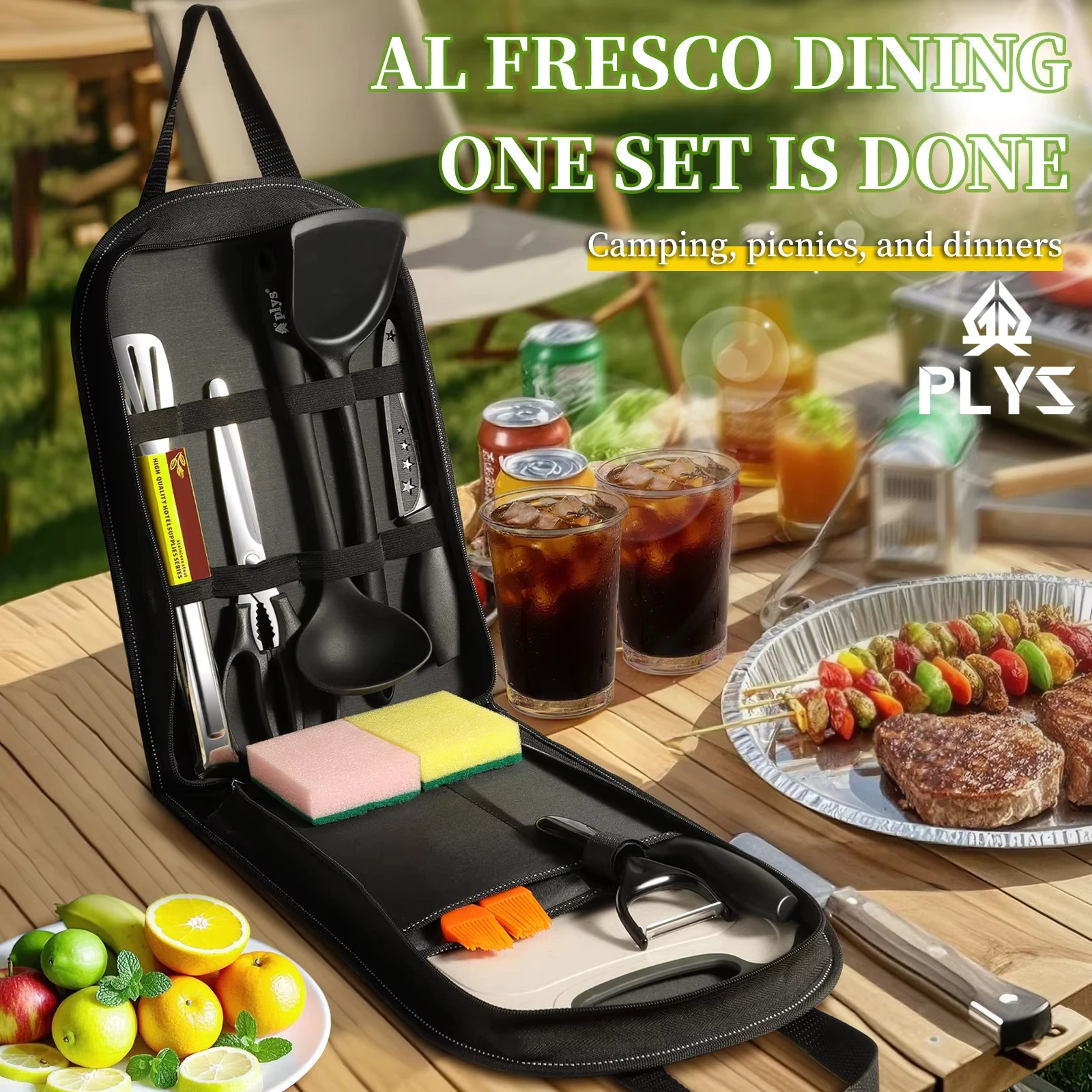 Quechua Camping Cooking Set - Peralatan luar ruangan portabel set 10