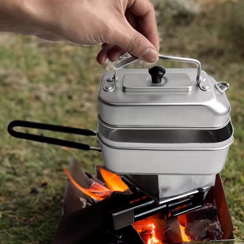 Camping Cooking Pot Stainless Steel - Ketel dapur ultra ringan portabel, ketel