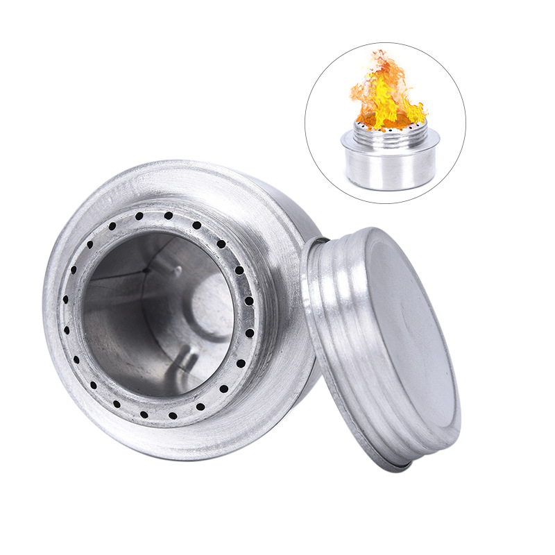 Camping Cooking Burner - Kompor Alkohol Perak Ultraringan Desain Tutup