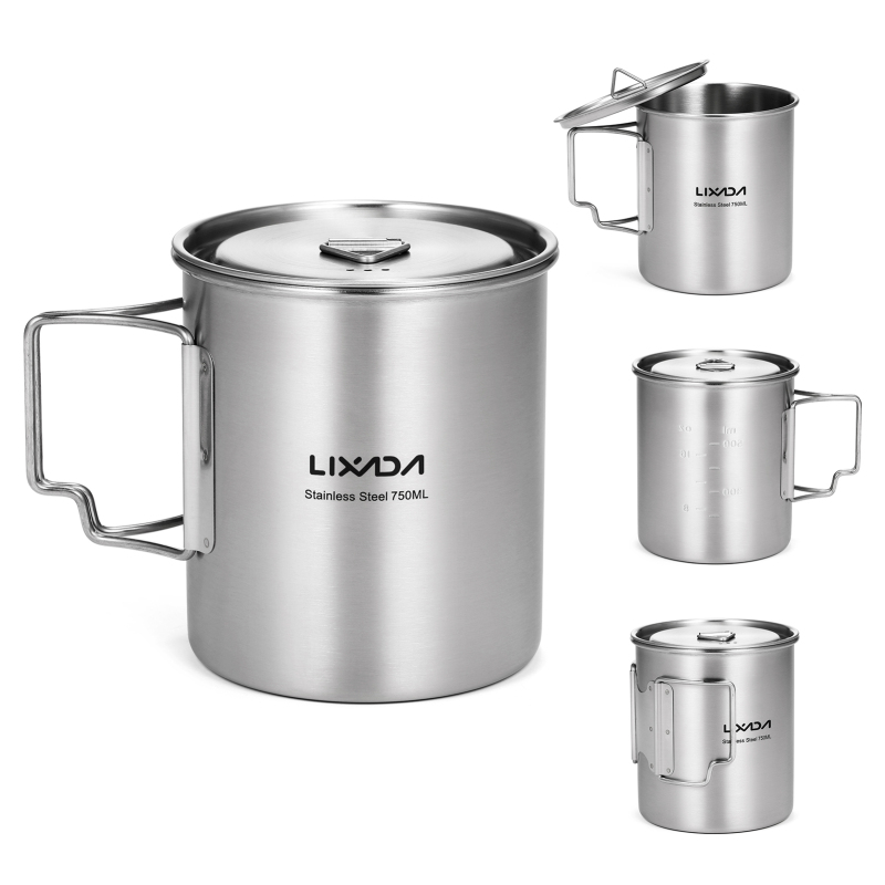Camping Cooking Cup - Lixada cangkir 750ml, luar ruangan cangkir