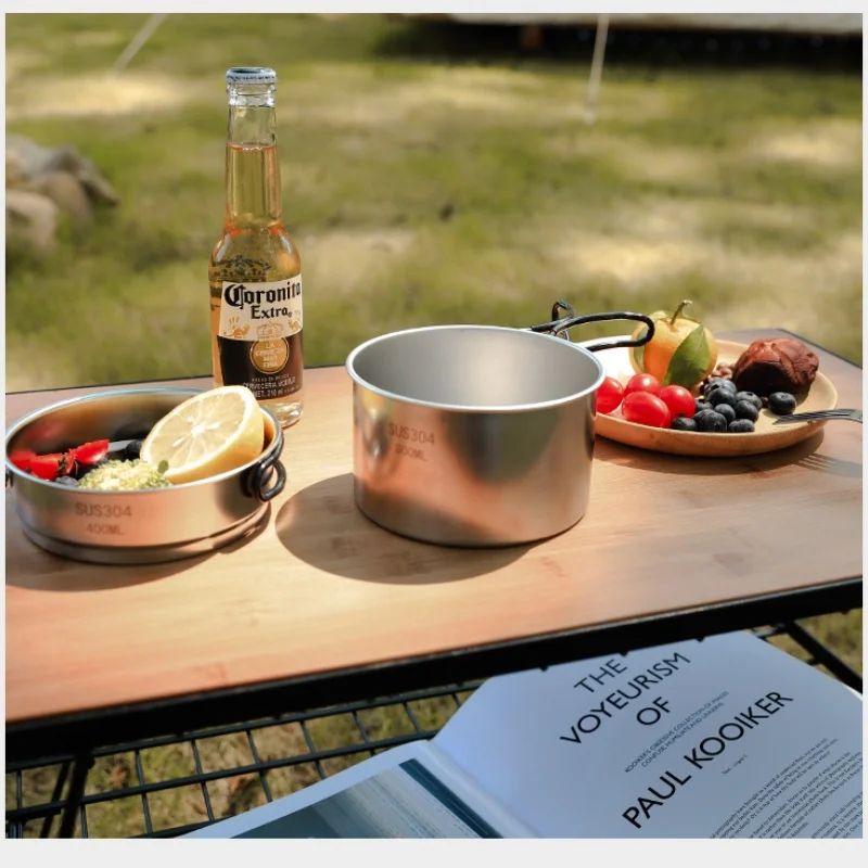 Camping Cooking Pot Stainless Steel - 2026 5PCS Peralatan Masak Camping 304