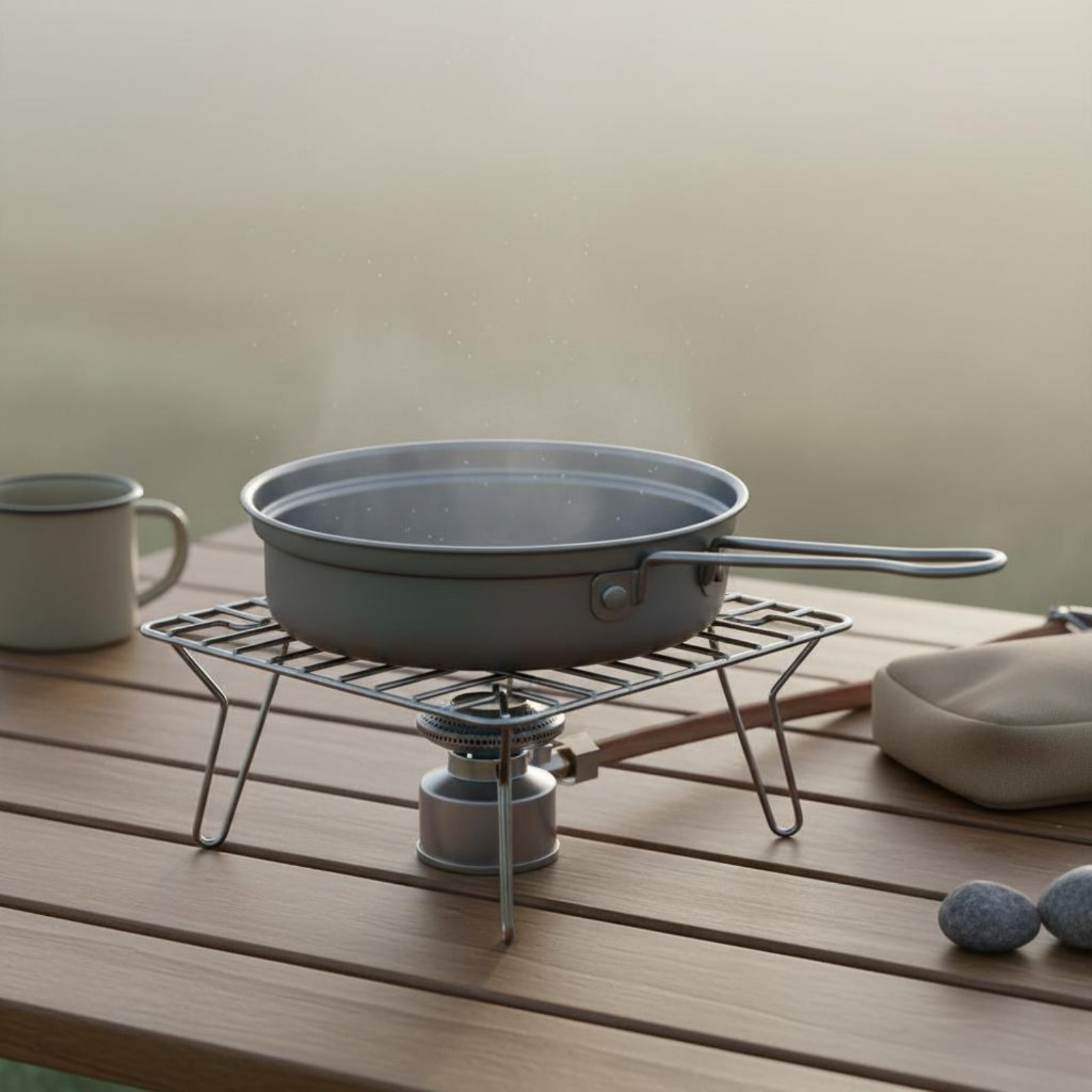 Camping Cooking And Dining Set - 2 Buah Set Peralatan Masak Logam