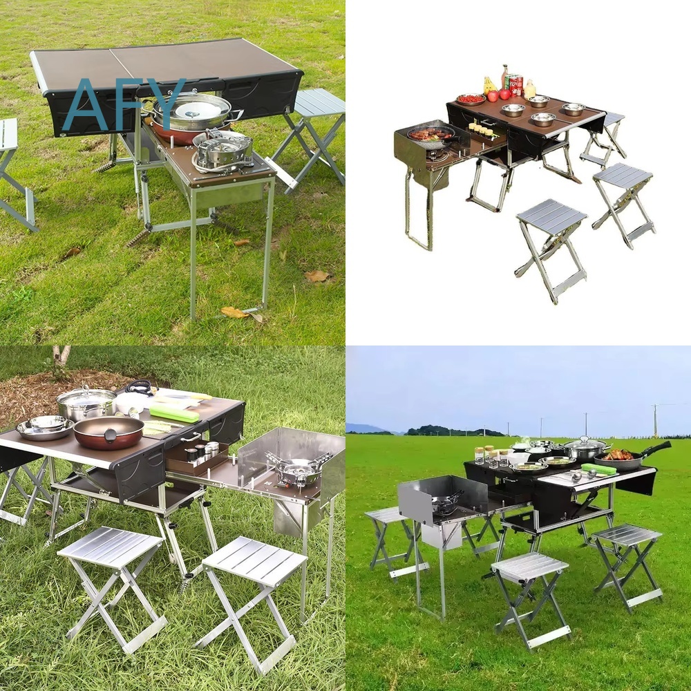 Gerobak Makan Lipat Portabel u - Camping Cooking And Dining Set ulasan dan harga