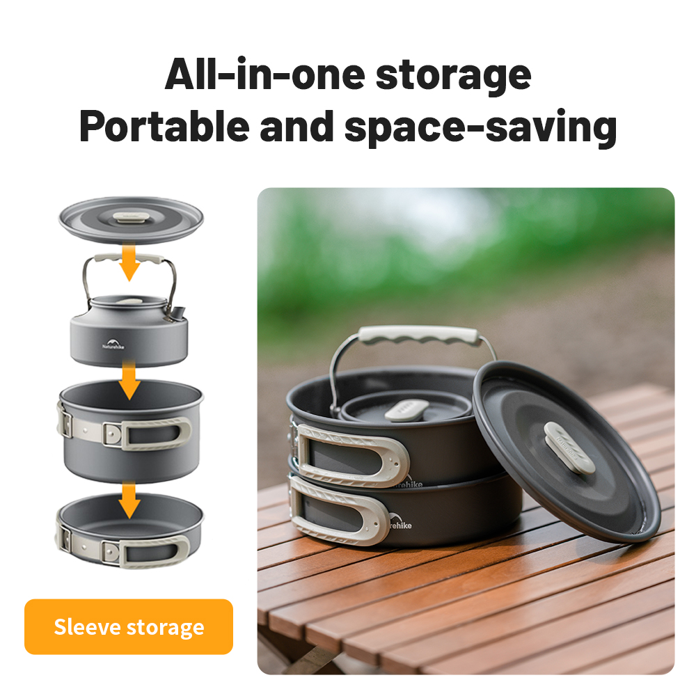 Naturehike panci penggorengan  - Quechua Camping Cooking Set ulasan dan harga