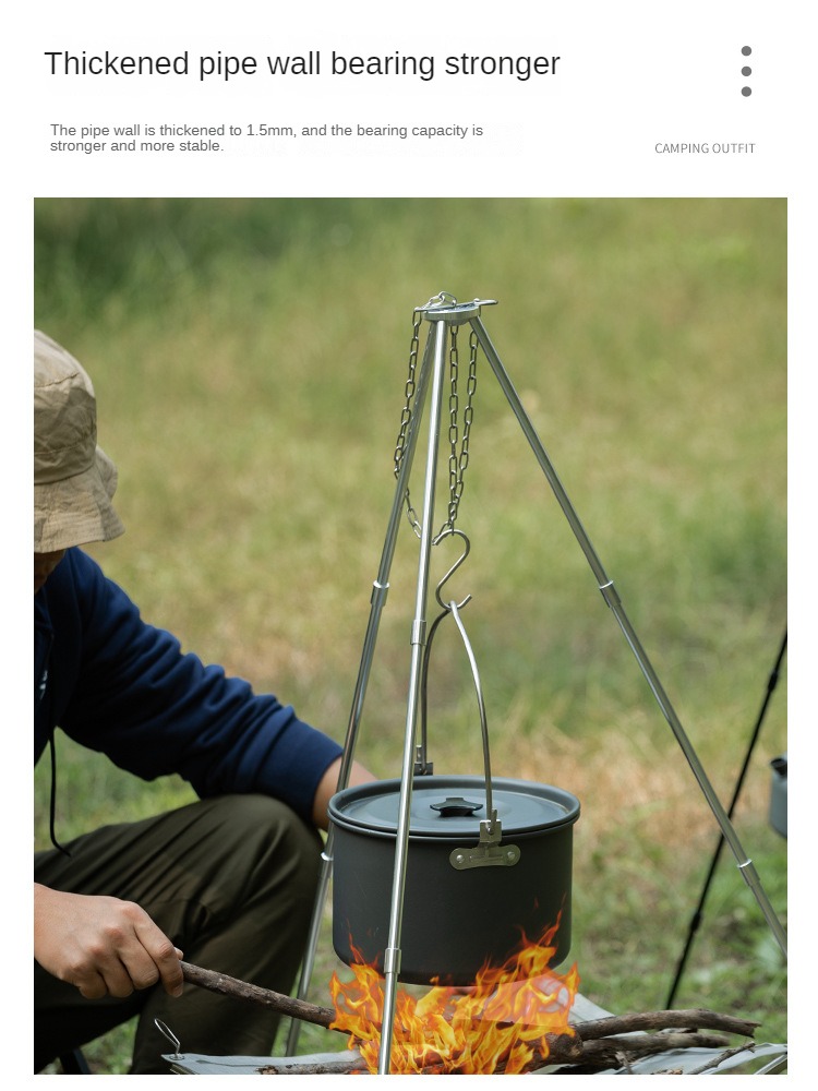 Bonfire Tripod Kemah portabel, - Camping Cooking Multi Tool ulasan dan harga