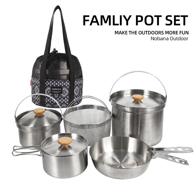 NOBANA Set Panci Baja Tahan Ka - Camping Cooking Utensils Storage ulasan dan harga