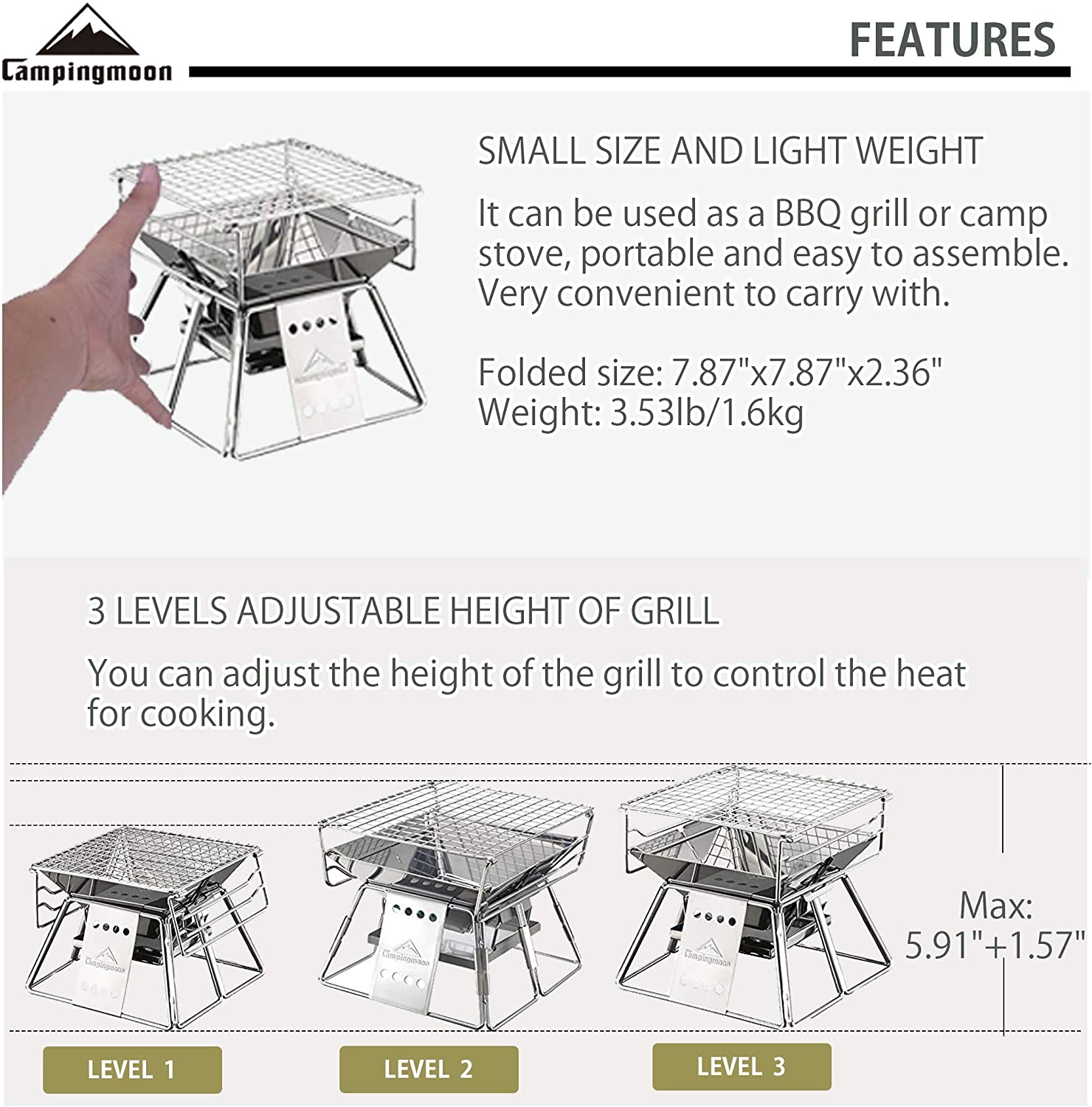 Campingmoon panggangan Bbq, me - Camping Cooking Burner ulasan dan harga