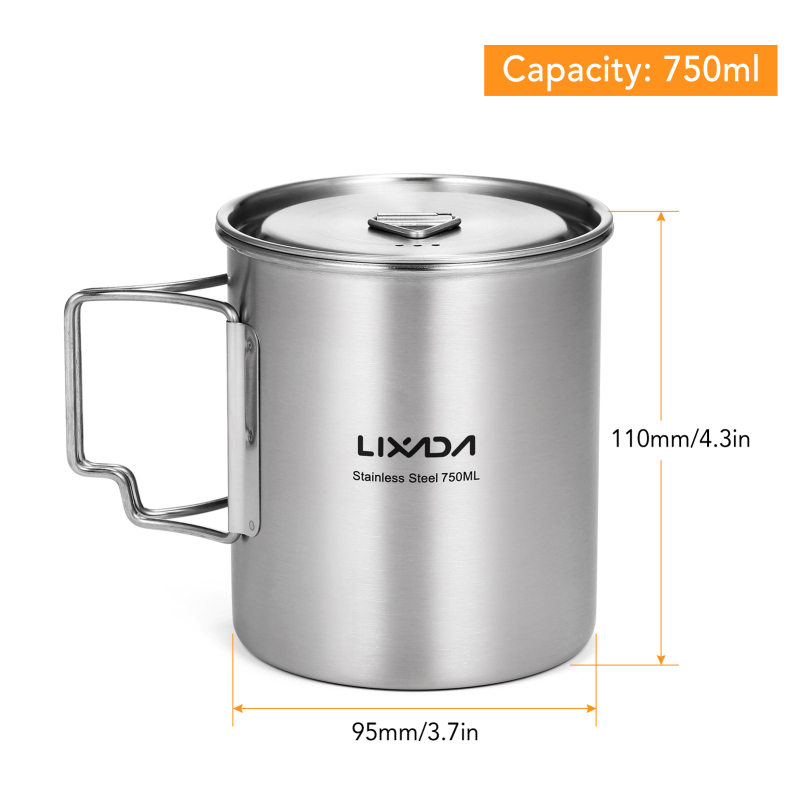 Lixada cangkir 750ml, luar rua - Camping Cooking Cup ulasan dan harga
