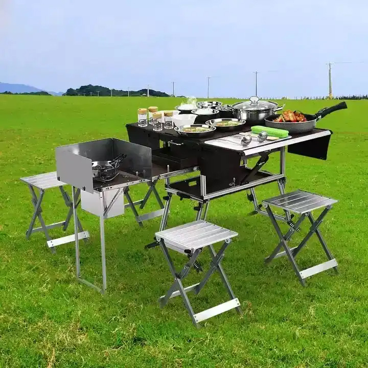 Gerobak Makan Lipat Portabel u - Camping Cooking And Dining Set ulasan dan harga