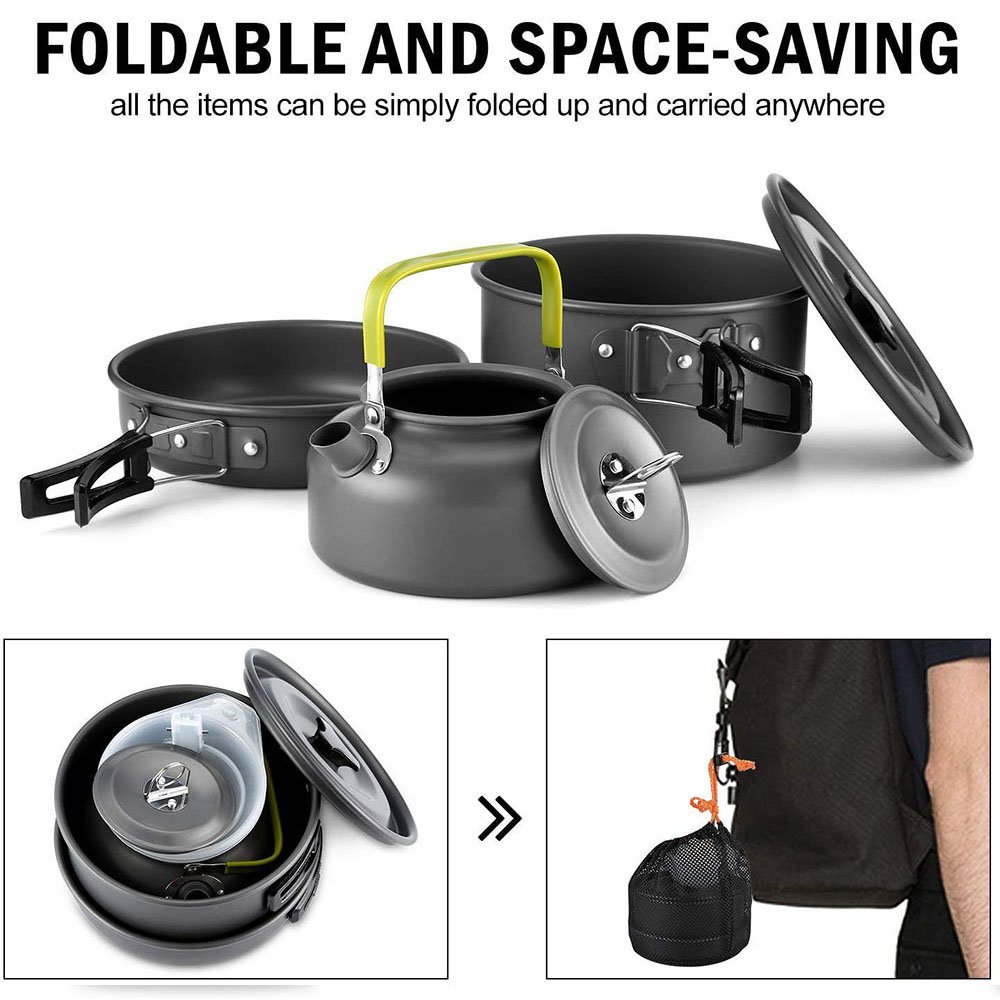 Set Peralatan Masak untuk Berk - Camping Cooking Pot Stainless Steel ulasan dan harga